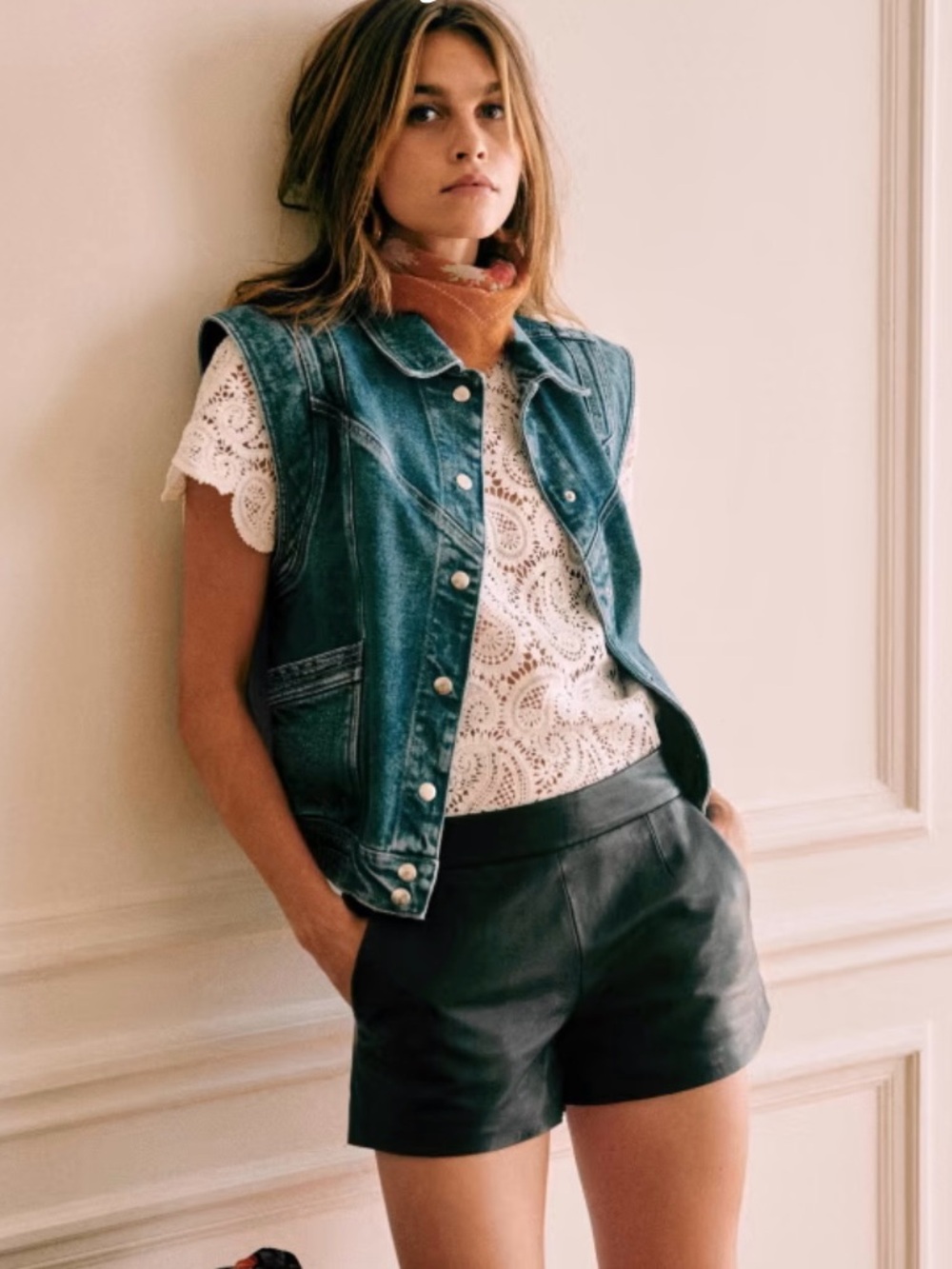 Sezane leather Harlow shorts. Size 36